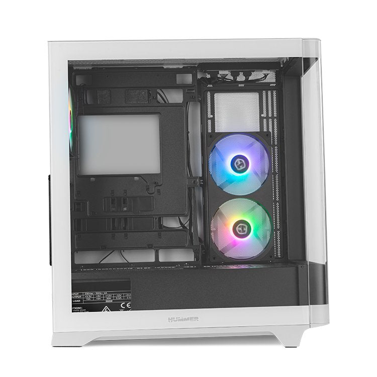 Caja Nox Hummer Ether Atx Semitorre Cristal Curvo Negro-Blanco