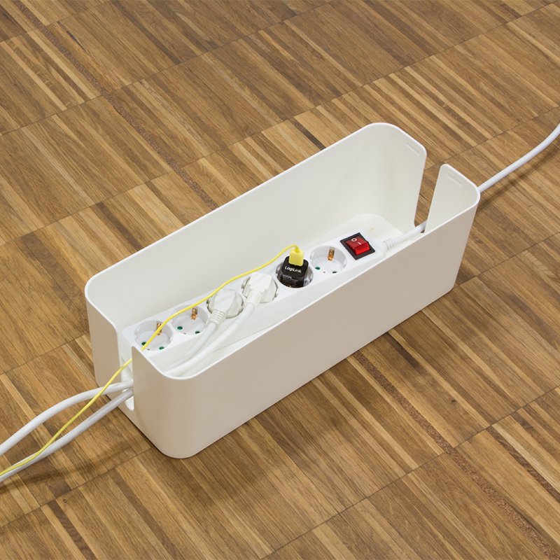 Logilink Organizador De Cables Box Plastico 400x160x135mm Blanco Kab0063