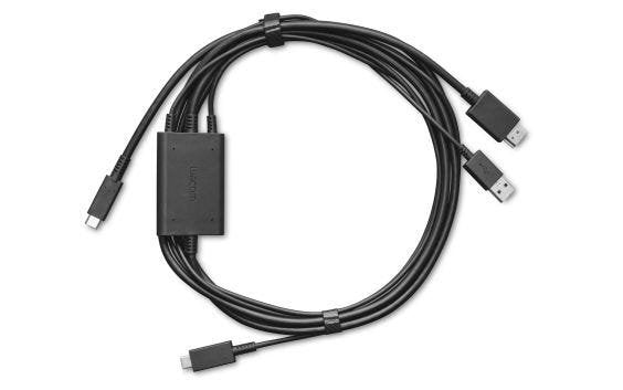 Cable Wacom One 3 En 1, 2 Metros Negro, Para Wacom One 12 / One 13 Táctil Ack4490602z