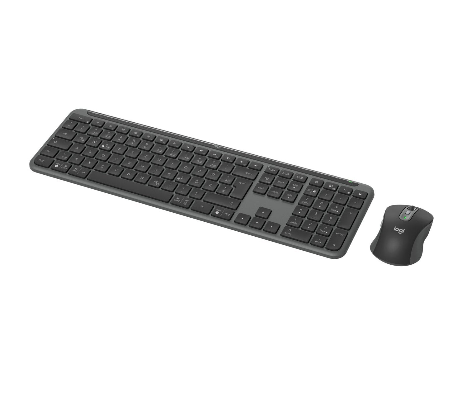 Teclado Alemán + Ratón Logitech Mk950 Signature Slim Rf Wireless + Bluetooth Qwertz Grafito
