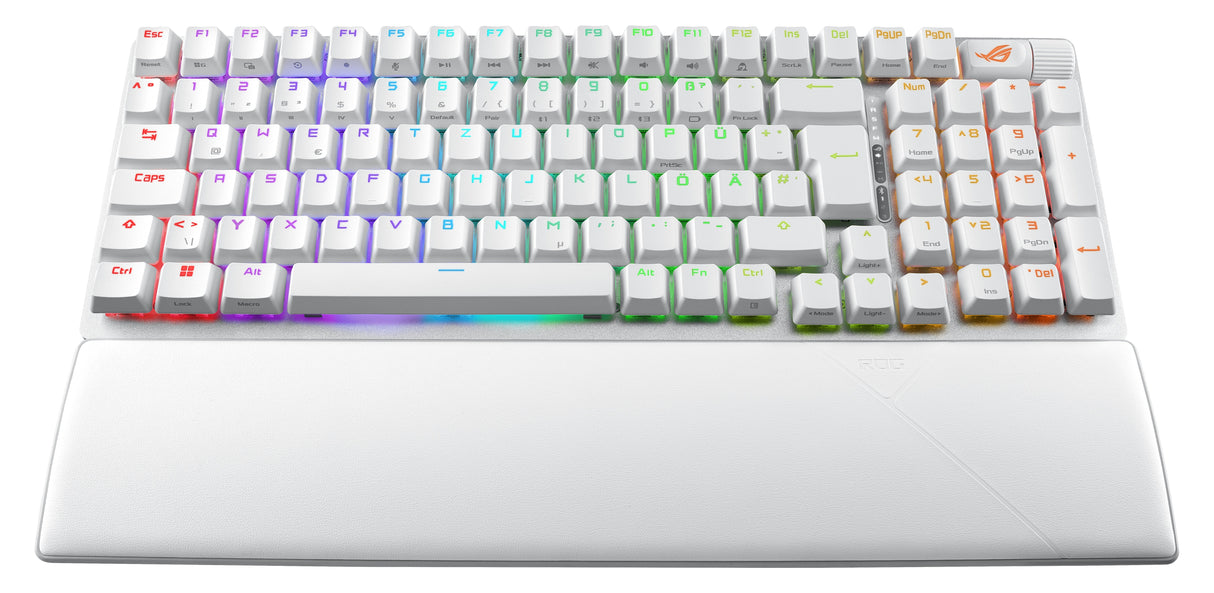 Teclado Alemán Asus Rog Strix Scope Ii 96 Wireless Usb + Rf Wireless + Bluetooth Qwertz Blanco