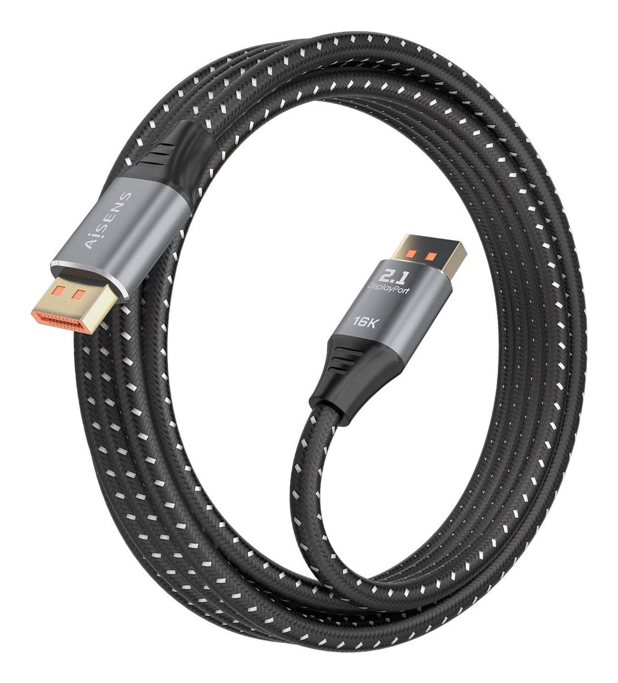 Aisens Cable Displayport V2.1 16k@60hz 80gbps, Dp/M-Dp/M, Negro, 2.0m