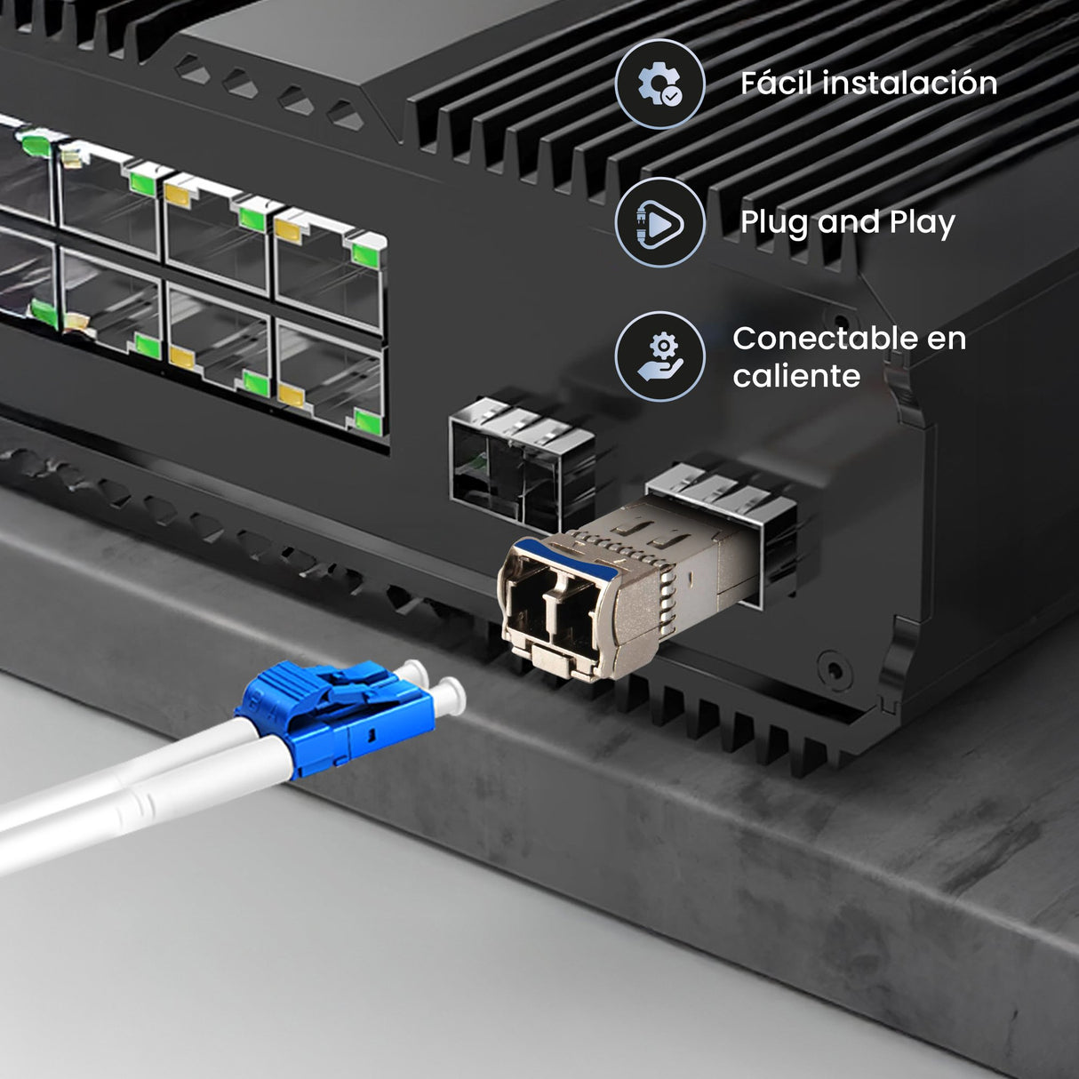 EAN 5905090335900 - Extralink SFP+ 10G 2-pack | Moduł SFP+ | 10Gbps, LC/UPC, 1310nm, 10km, single mode, DOM (EX.35900) red mo imagen 4