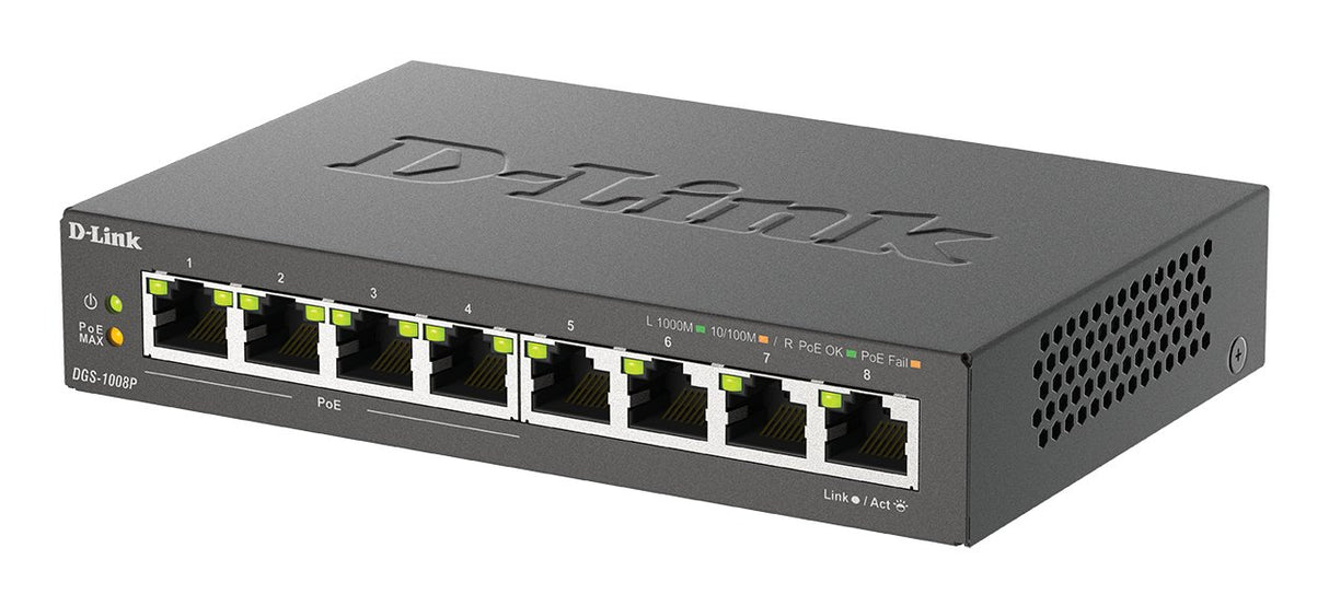 EAN 0790069344176 - D-Link DGS-1008P/E switch No administrado L2 Gigabit Ethernet (10/100/1000) Energía sobre Ethernet (PoE) imagen 4