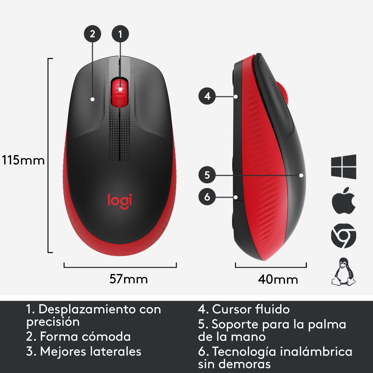 EAN 5099206091856 - Logitech 910-005908 ratón Oficina Ambidextro RF inalámbrico Óptico 1000 DPI imagen 11