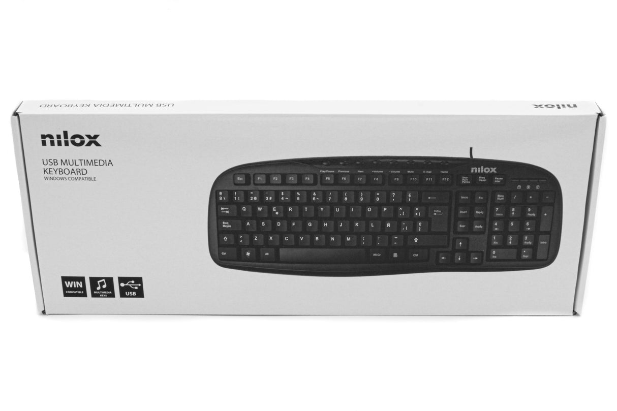 EAN 8436556148484 - Nilox MULTIMEDIA USB ESPANOL teclado Universal QWERTY Español Negro imagen 9
