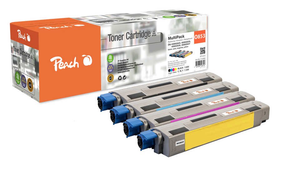 Peach Toner Oki Mc853 O4586 Multipack Bk,C,M,Y Compatible