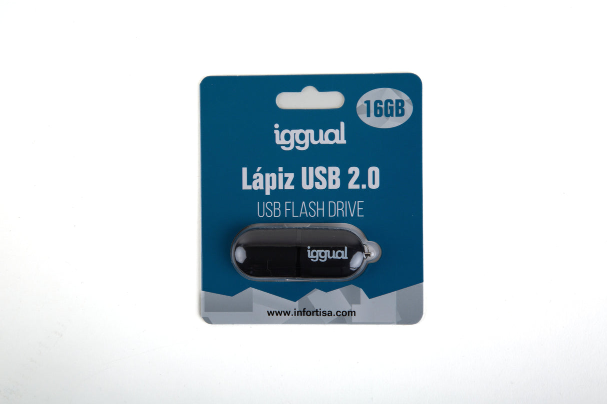 Iggual Lápiz Usb 2.0 16gb Pen16 Negro