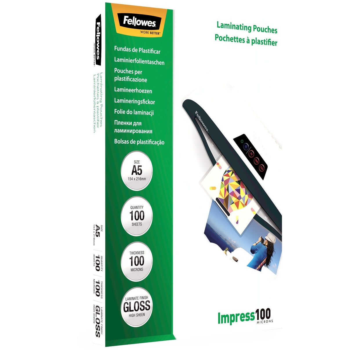EAN 0077511535109 - Fellowes 5351002 plastificador 100 pieza(s) imagen 3