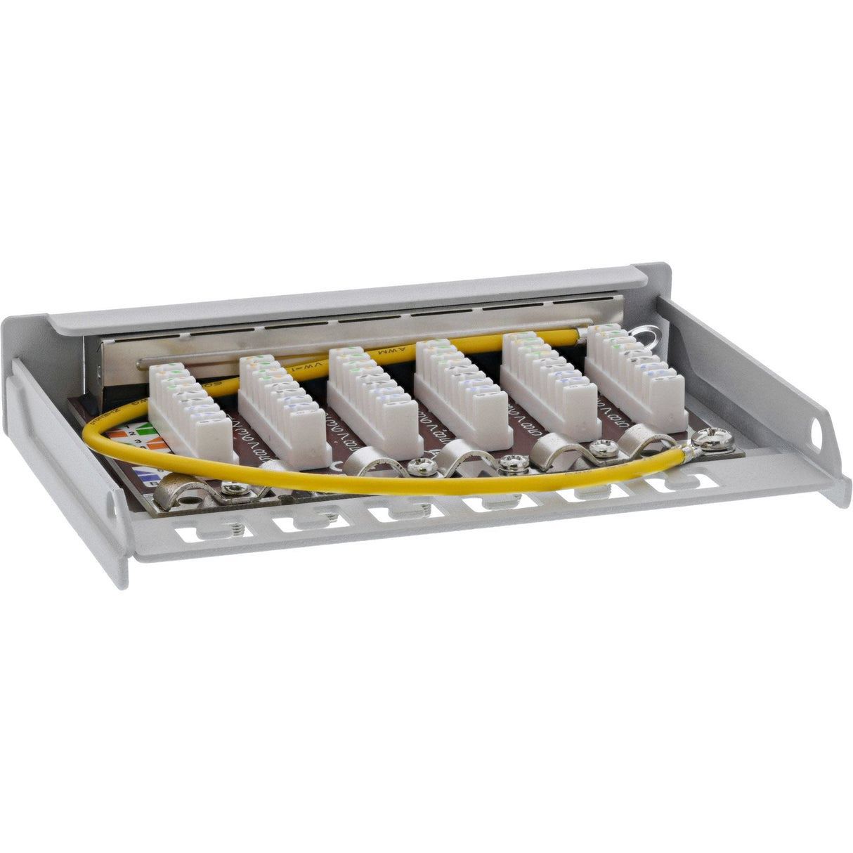 Inline® Patch Panel Cat.6a 0.5u 6-Port, For Table/Wall/Rail, With Dust Projoection, Gris
