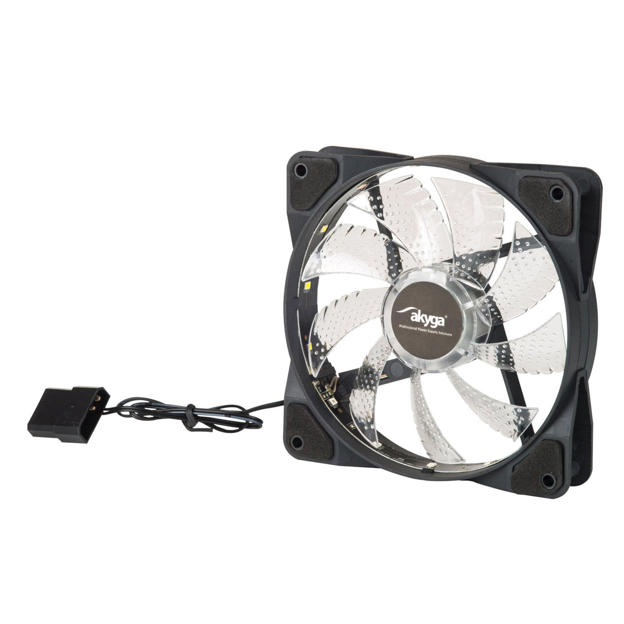 EAN 5901720136107 - Akyga AW-12D-LED sistema de refrigeración para ordenador Carcasa del ordenador Ventilador 12 cm Negro imagen 2