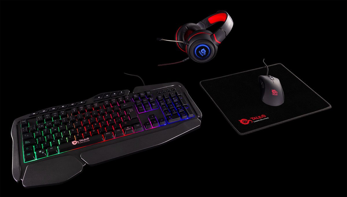Talius Gaming Kit V.2(Teclado + Raton + Auriculares + Alfombrilla) Black