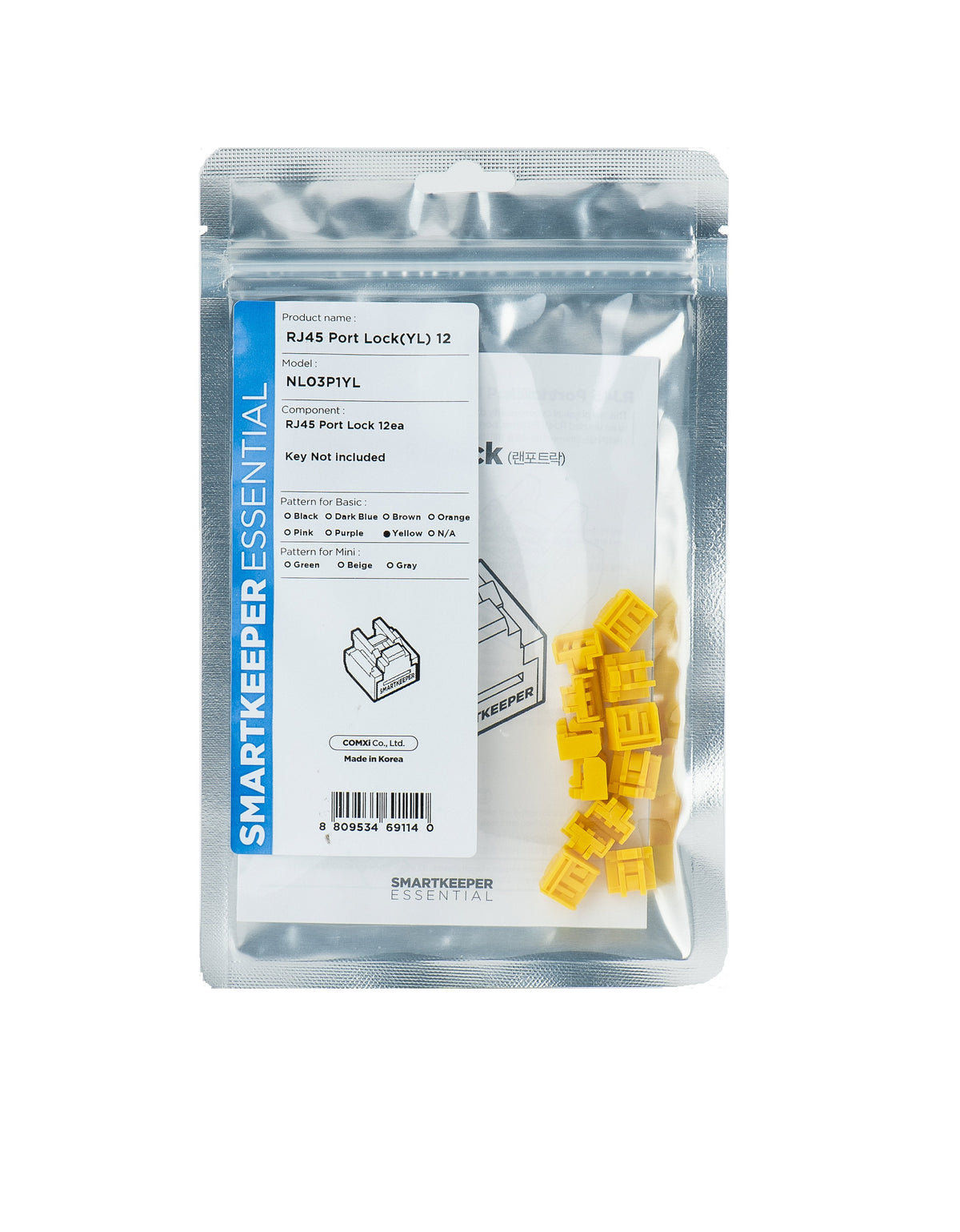 Smartkeeper Basic "Rj45 Port" Blocker Amarillo 12 Uds.