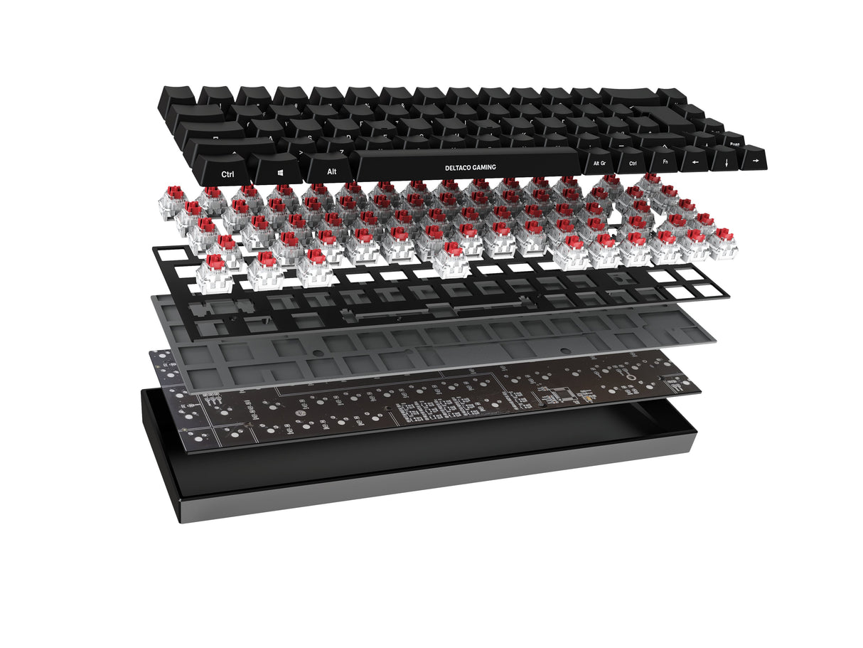 EAN 7333048053602 - Deltaco Gaming GAM-100-DE teclado Juego USB + RF Wireless + Bluetooth QWERTZ Alemán Negro imagen 8