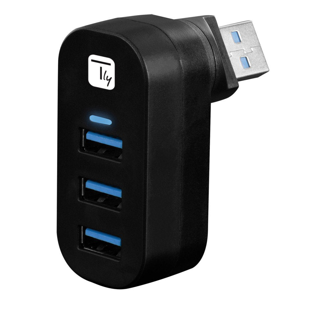 EAN 8059018361766 - Techly IUSB3-HUB3-ROTB hub de interfaz USB 3.2 Gen 1 (3.1 Gen 1) Type-A 5000 Mbit/s Negro imagen 1
