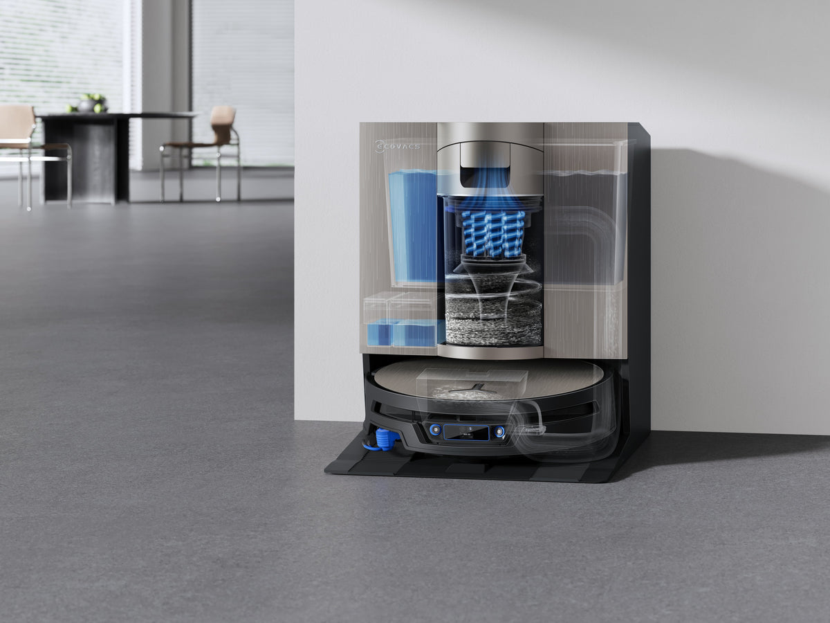 Ecovacs Deebot X12s Omnicyclone Vacuum Cleaner,Robot,Wet&Dry,27000pa,Truedge 3.0,Zerotangle 4.0,Ozmo Roller 3.0,Gold+Omnicyclone Auto-Empty