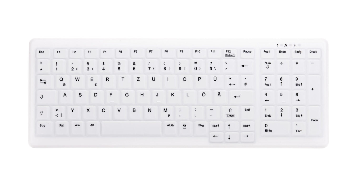 Cherry Ak-C7000 Teclado (Aleman) Higiénico Inalámbrico Desinfectable Con Campo Numérico Blanco
