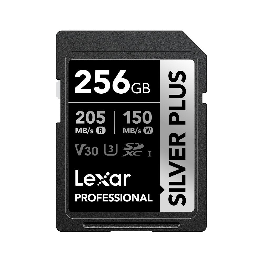Lexar 256gb Professional Silver Plus Sdxc Uhs-I Cards, Up To 205mb/S Read 150mb/S Write C10 V30 U3