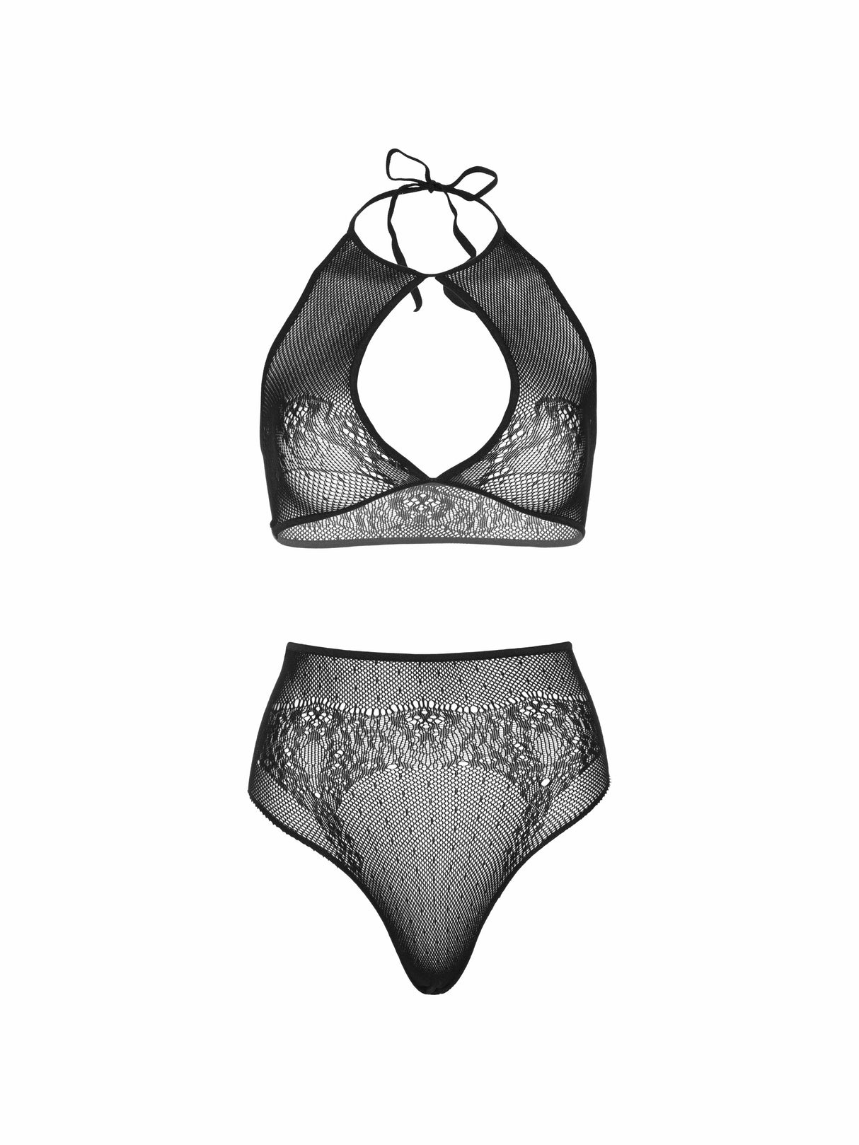 Leg Avenue - Set Dos Piezas Top Corto Cuello Halter Y Tanga Talla Unica