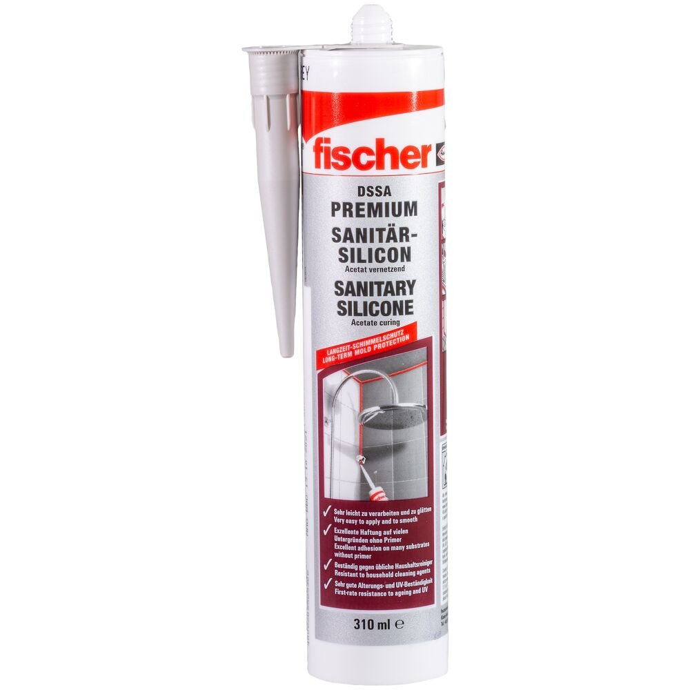 Fischer Silicona Sanitaria Dssa Ma 310ml Manhattan, Sellante 512210