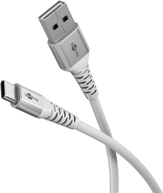 Cable Goobay Textil Supersoft Usb 2.0, Conector Usb-A > Conector Usb-C Blanco, 3 Metros 74532