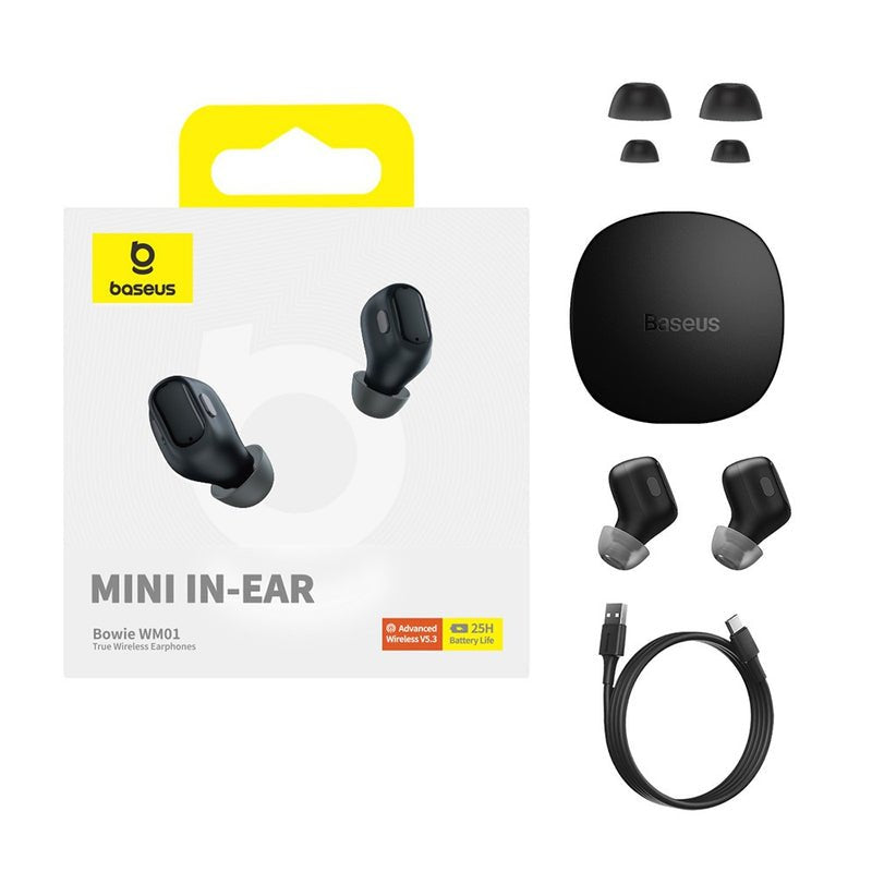 Auriculares Baseus Wm01 Inalámbrico Usb Tipo C Bluetooth Negro