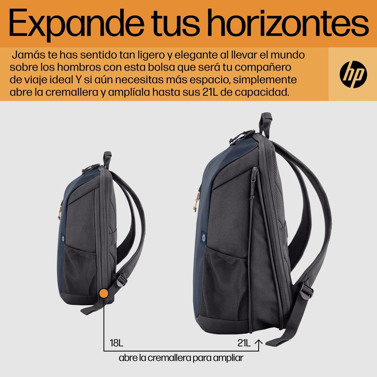 EAN 0196548661107 - HP Travel 18 Liter 15.6 Blue Night Laptop Backpack 39,6 cm (15.6") Negro, Azul imagen 7