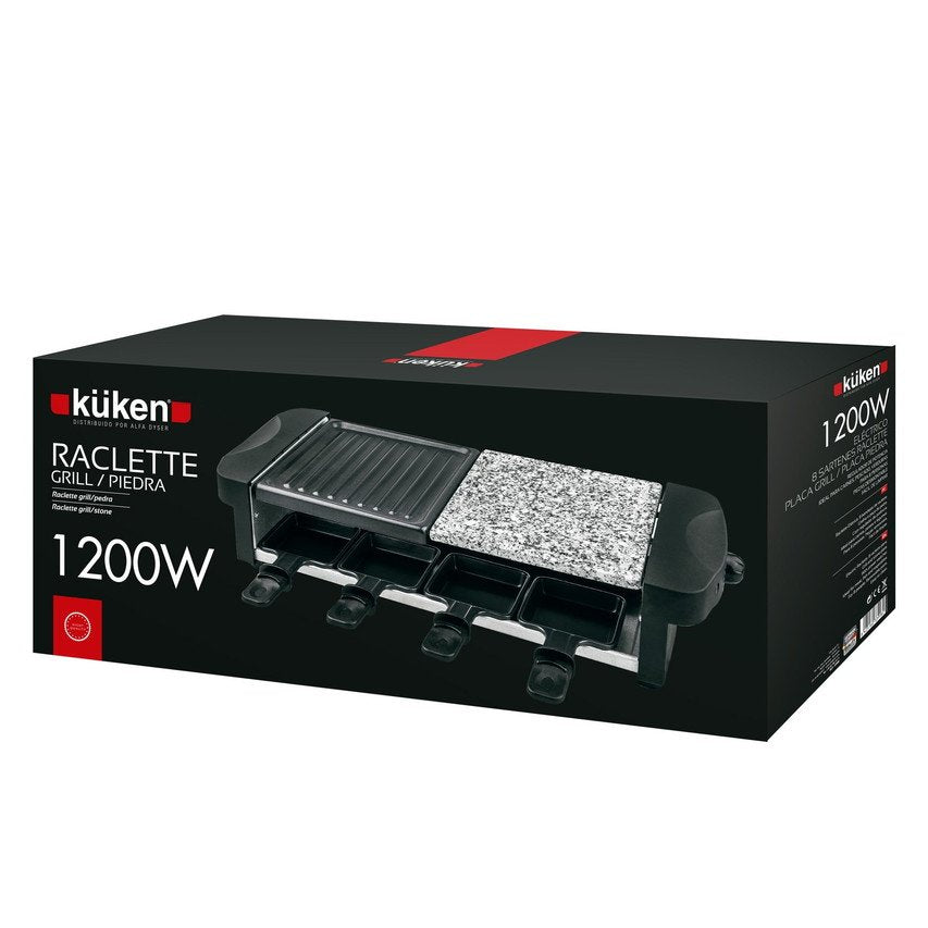 Kuken Plancha Raclette Grill Con Piedra 1200w