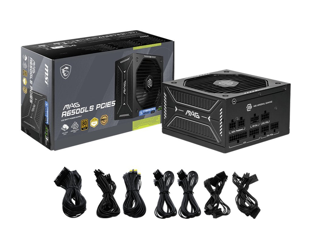 Fuente De Alimentación Msi Mag A650gls 650w 80 Plus Gold Modular Pcie 5.0