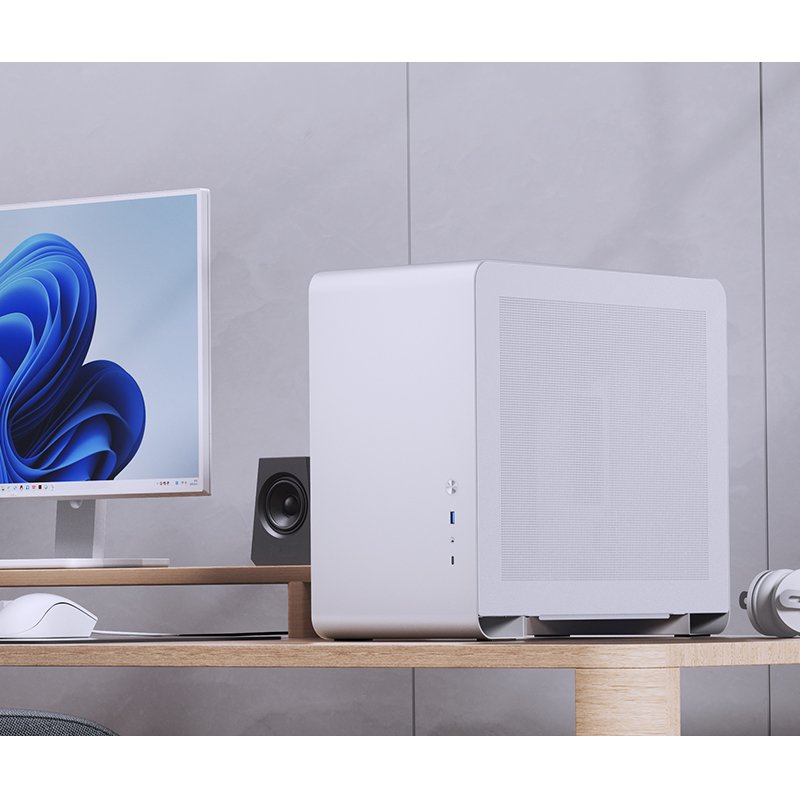 Jonsbo U4 Mini Micro-Atx-Carcasa, Tempered Glass - Blanco