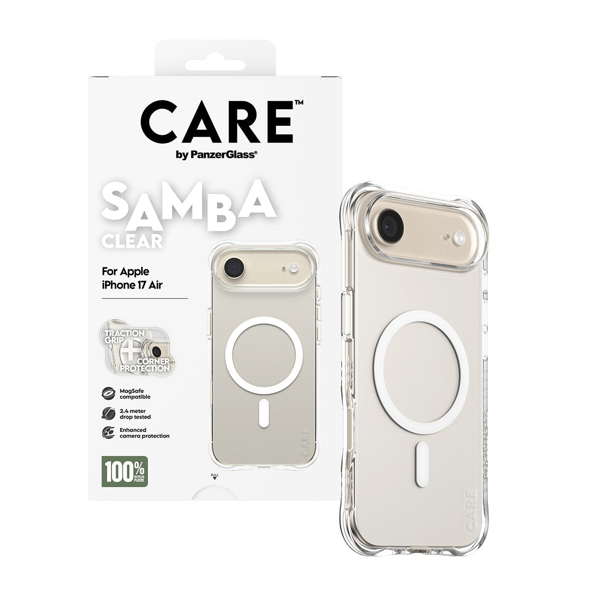 Panzerglass Care Fashionable Case Samba Transp. W. Blanco Magsafe Iphone 17 Air