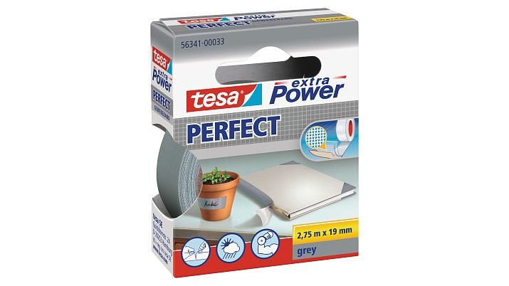 Tesa Cinta De Tela Extra Power Perfect 2,75m 19mm Gris