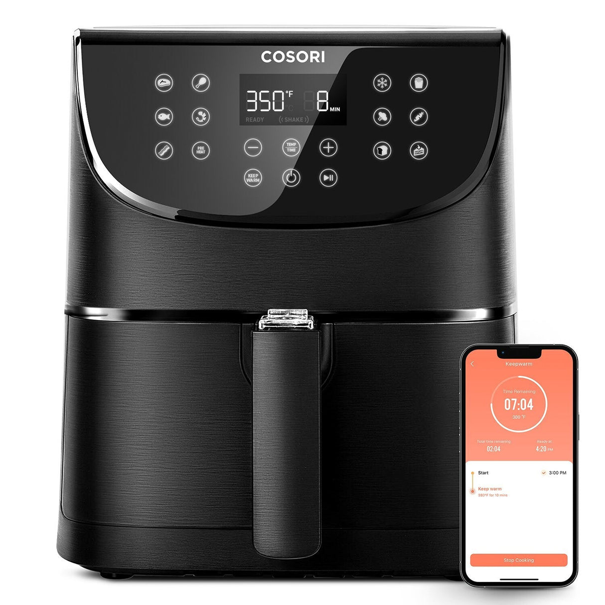 EAN 0810043370066 - Cosori Smart Chef Edition Sencillo 5,5 L Independiente 1700 W Freidora de aire caliente Negro imagen 2