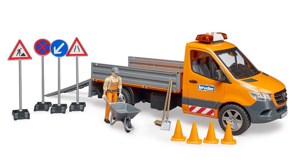 Bruder Mb Sprinter Municipal Con Módulo De Luz Y Sonido, Naranja, Incluido Conductor Y Accesorios 2677