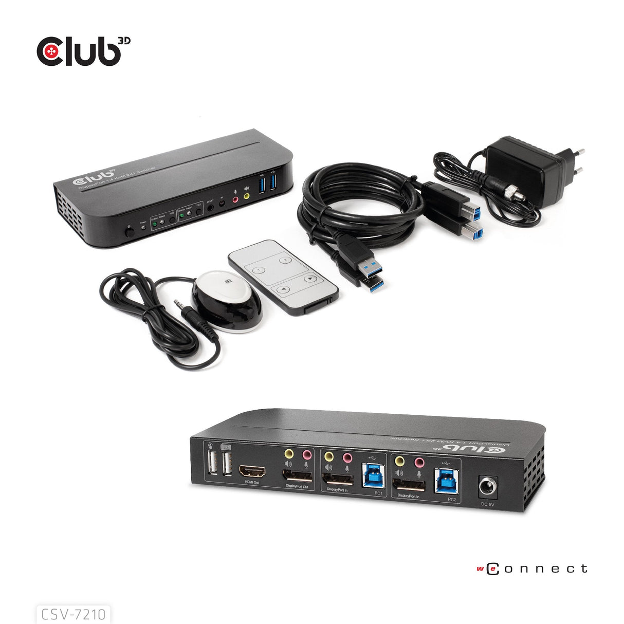 EAN 8719214472238 - CLUB3D CSV-7210 interruptor KVM Negro imagen 5