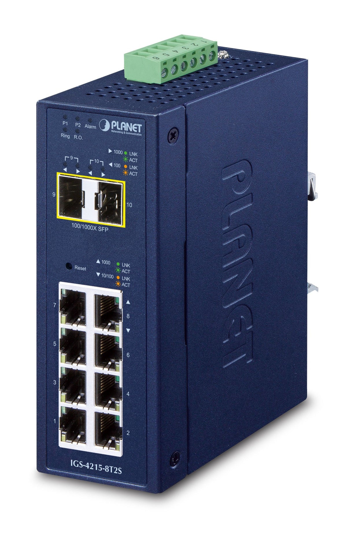 Planet Ip30 Industrial L2/L4 8-Port Gestionado L2/L4 Gigabit Ethernet (10/100/1000) Azul