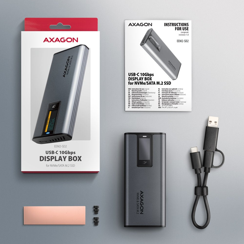 EAN 8595247908872 - Axagon EEM2-SD2 caja para disco duro externo Caja externa para unidad de estado sólido (SSD) Gris M.2 imagen 10