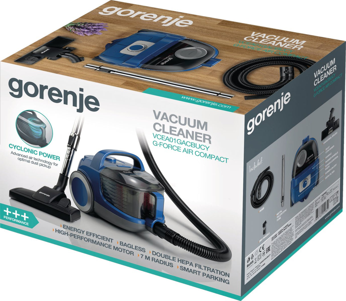 EAN 3838782151651 - Gorenje VCEA01GACBUCY 2,2 L Aspiradora cilíndrica Secar Sin bolsa imagen 4
