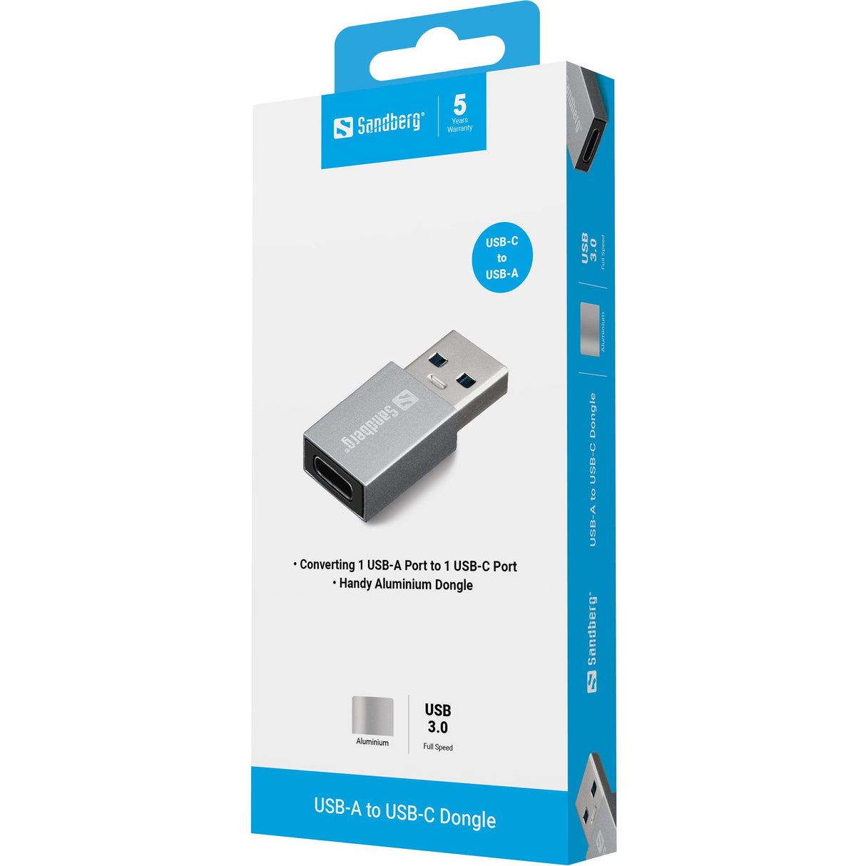 EAN 5705730136467 - Sandberg 136-46 cambiador de género para cable USB-A USB-C Aluminio imagen 3