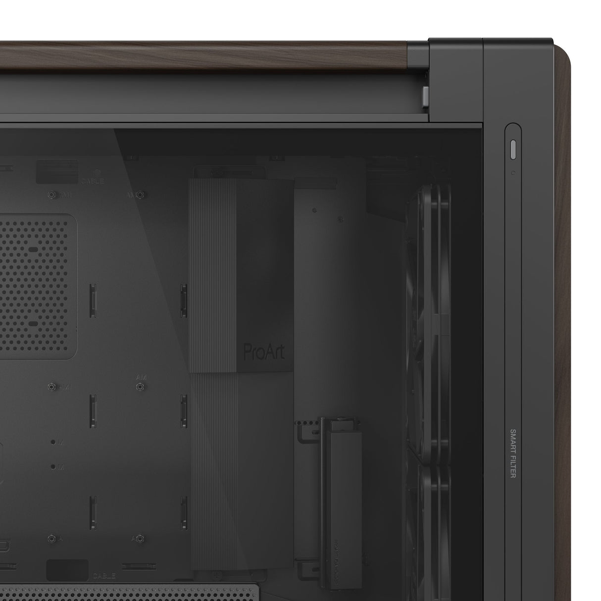 Caja Pc Asus Geh Proart Pa602 Walnut Wood Tg Pwm Modern Negro