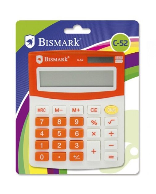 Bismark Calculadora Bismark C-52 Escolar De 8 Digitos - Funciones Basicas Y Memoria - Alimentacion Solar Y A Pilas -