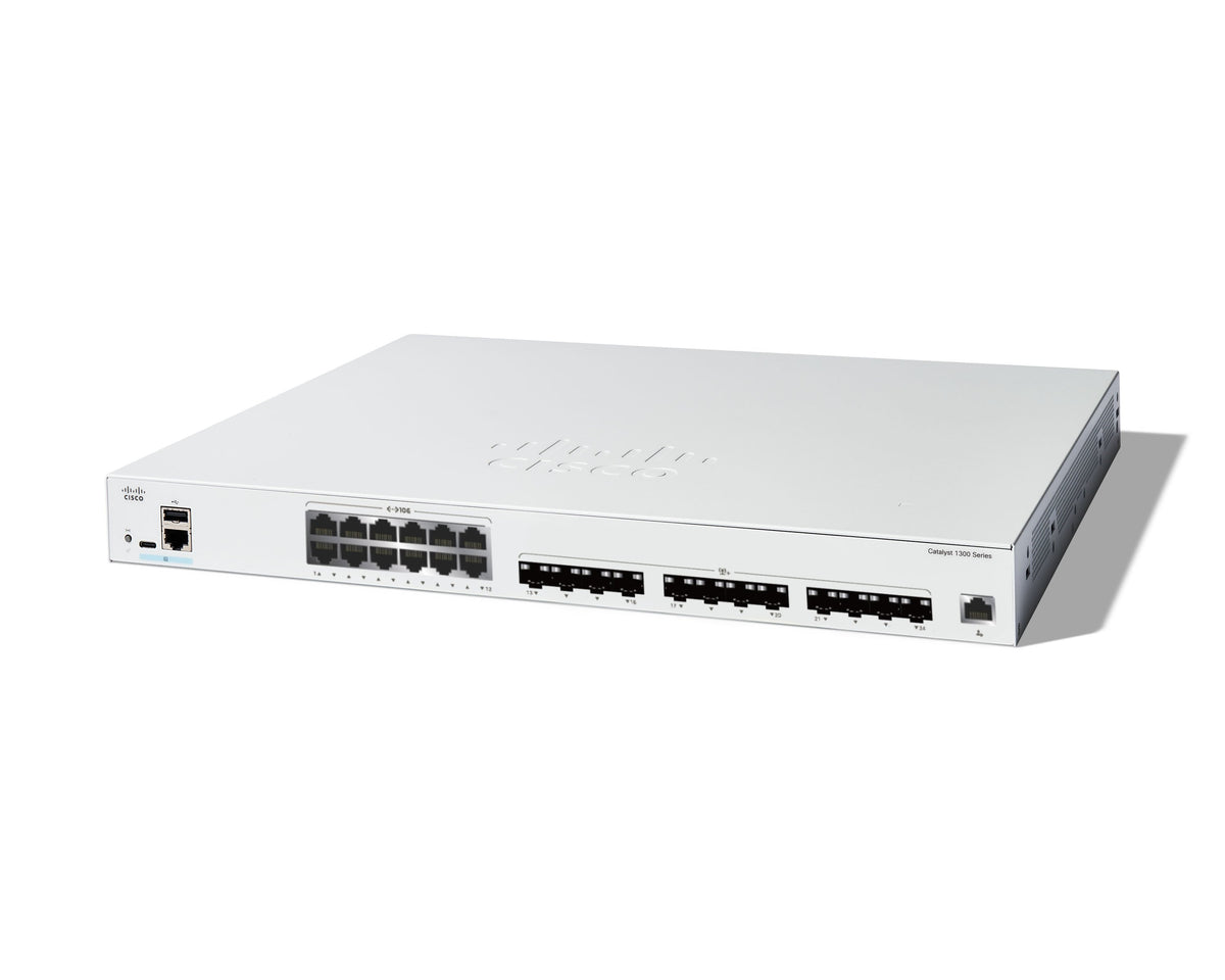 Cisco Catalyst 1300-24xts Conmutador L3 Inteligente 12 X 10 Gigabit Ethernet + 12 X 10 Gigabit Sfp+ Montable En Rack Refabricado