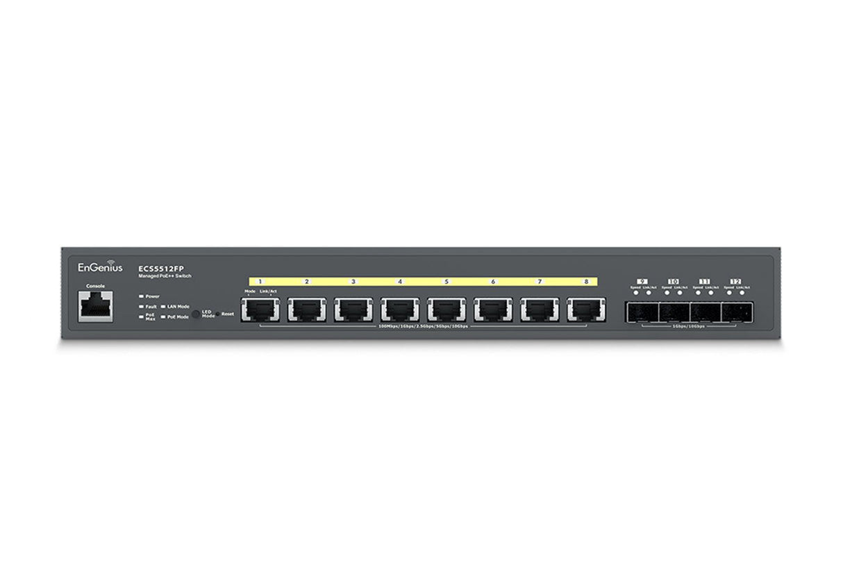 Engenius Ecs2512fp Switch Gestionado L2+ 2.5g Ethernet (100/1000/2500) Energía Sobre Ethernet (Poe) Negro