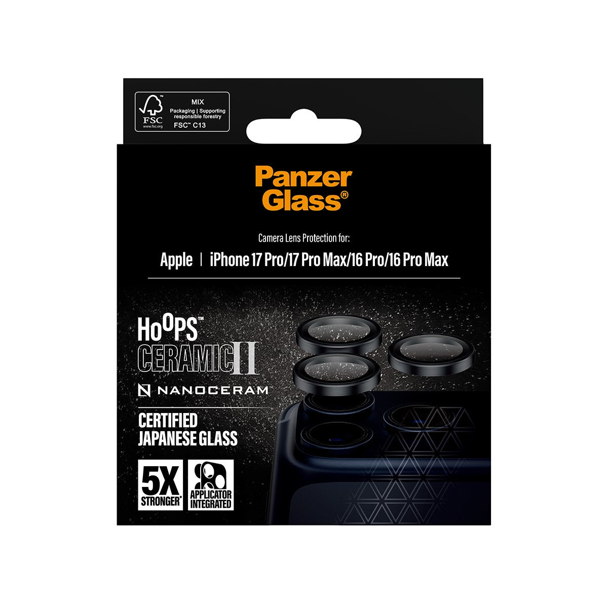 EAN 5715685027284 - PanzerGlass ® Hoops® Ceramic II Camera Lens Protector iPhone 17 Pro | iPhone 17 Pro Max | iPhone 16 Pro | imagen 3