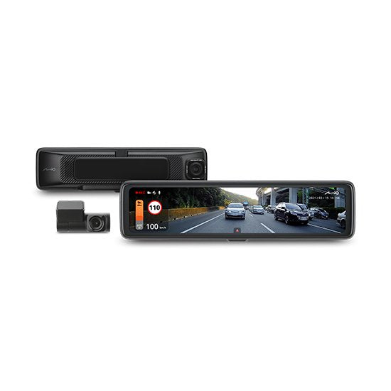 Mio Mivue R850t Premium 2.5k Hdr E-Mirror Dash Cam Con Pantalla Táctil Antireflectante De 11.88", Wi-Fi, Gps Y Cámara Trasera