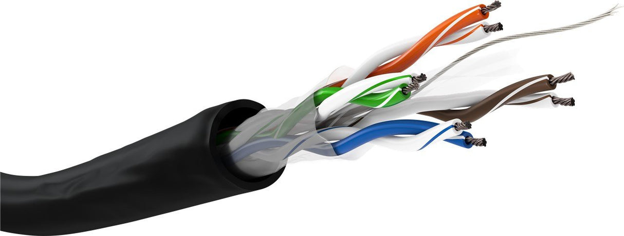Cable De Conexión Goobay Exterior Cat.6 U/Utp Negro, 100 Metros 57199