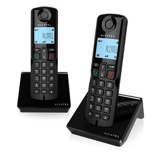 Alcatel S250 Duo Teléfono Dect Negro Identificador De Llamadas