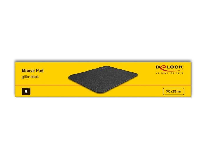 Delock 12112 Alfombrilla De Ratón Con Brillo, Negra 300 X 245 Mm