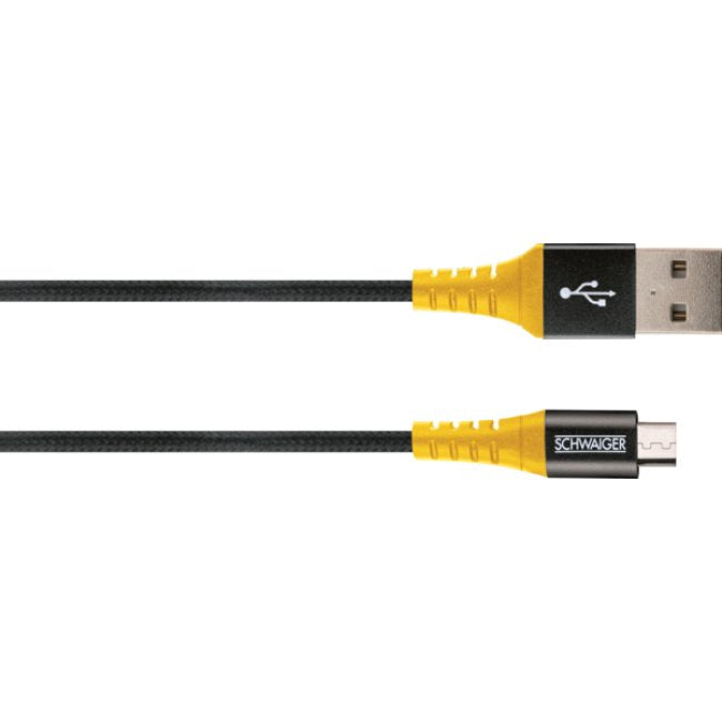 Cable De Carga Schwaiger Usb 2.0 A>Micro Usb 1,2m Negro Amarillo