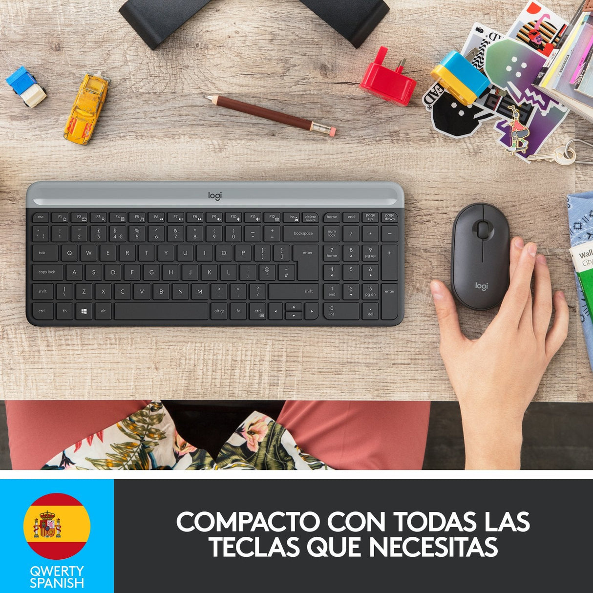 EAN 5099206086548 - Logitech 920-009198 teclado Ratón incluido Universal RF inalámbrico QWERTY Español Grafito imagen 8
